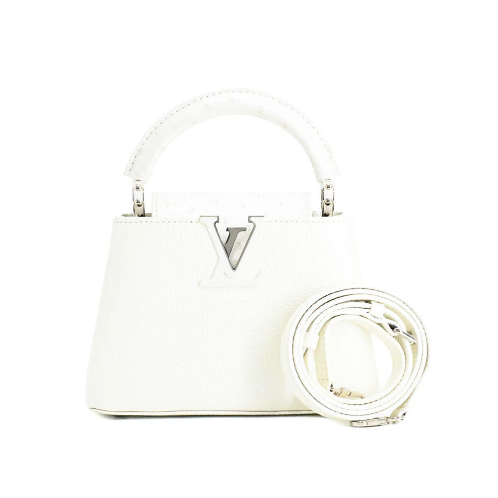 Louis Vuitton Capucines Top Handle Bag Leather White